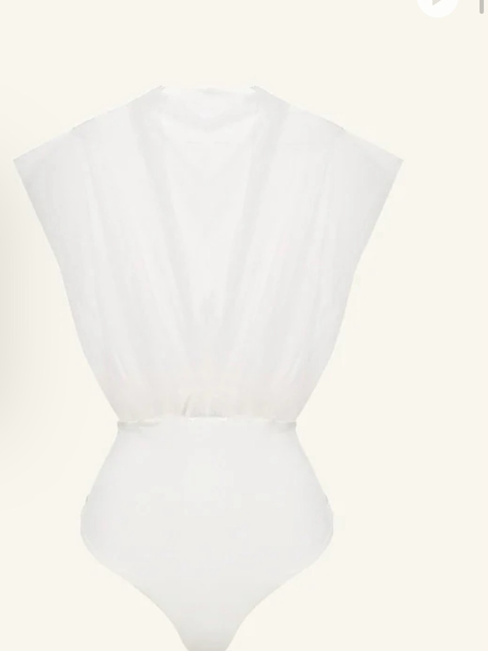 Shona Joy Ivory Tulle Bodysuit - Picture 3 of 5